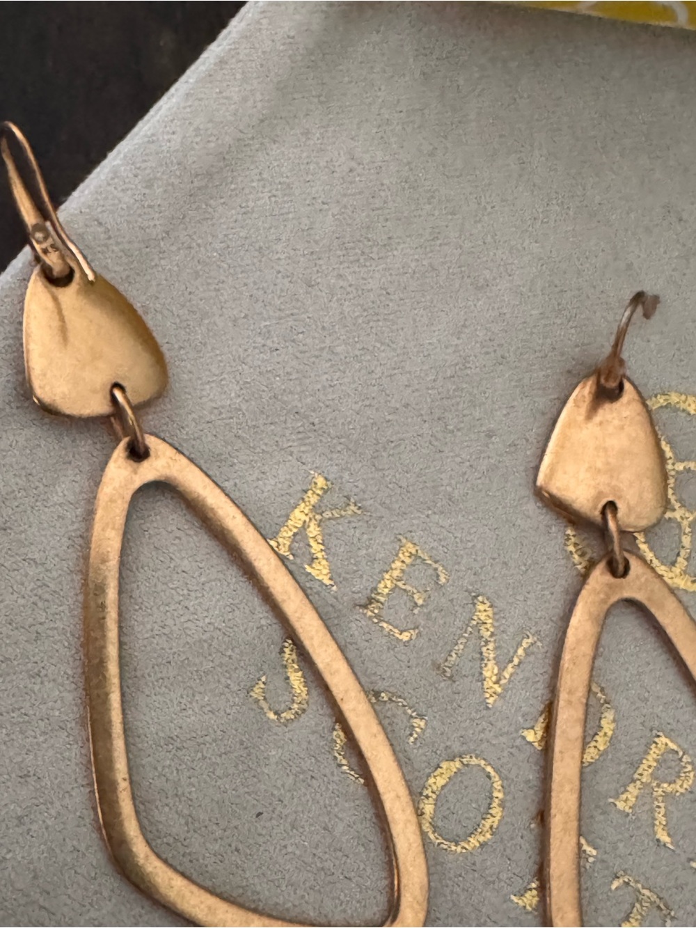Kendra Scott Women's Vintage Gold Open Teardrop Dangle Earrings - Picture 3 of 3